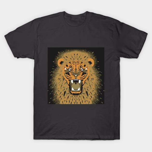 lion gold roar T-Shirt by KindSpirits
